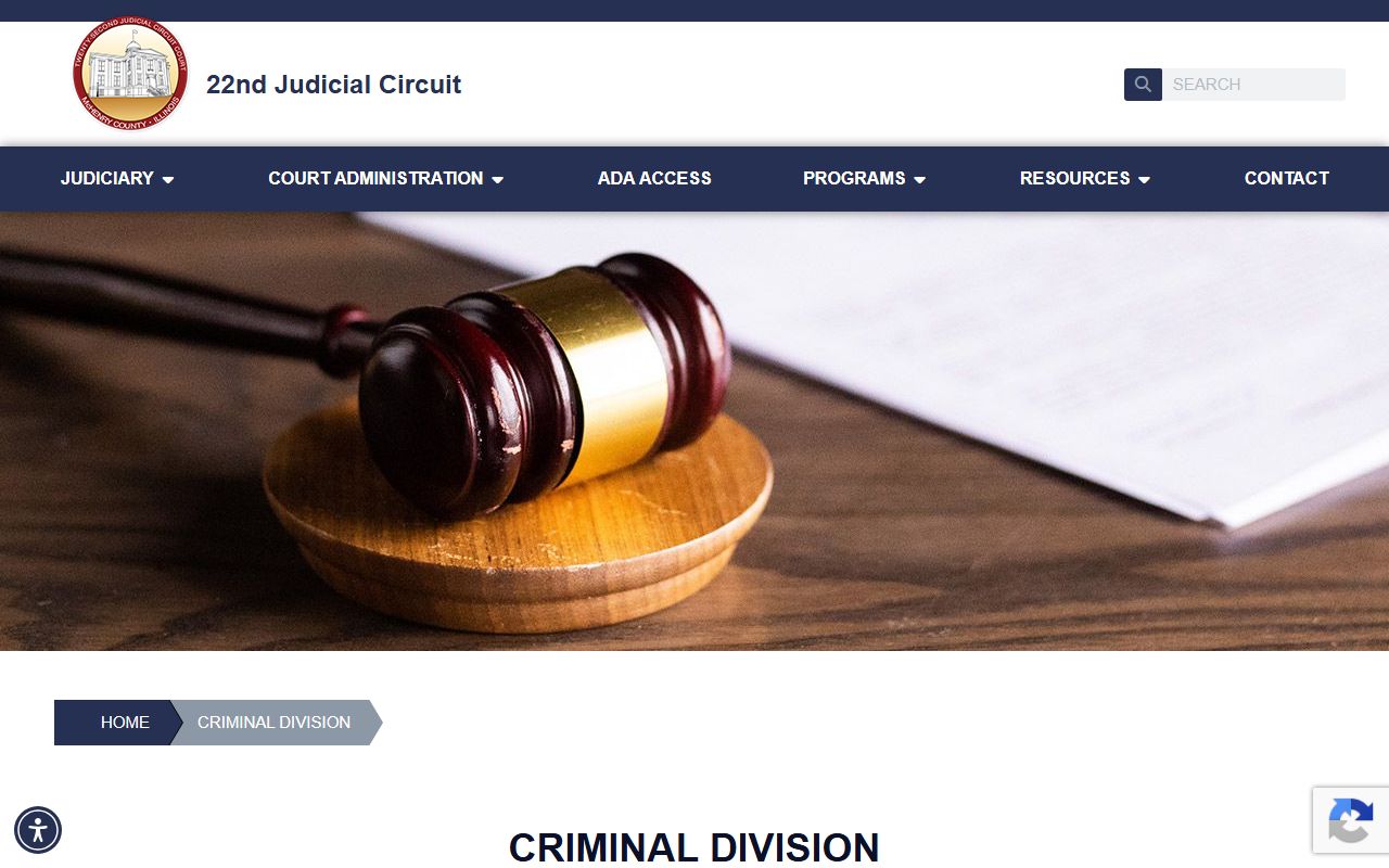 Twenty-Second Judicial Circuit criminal division for McHenry County court records