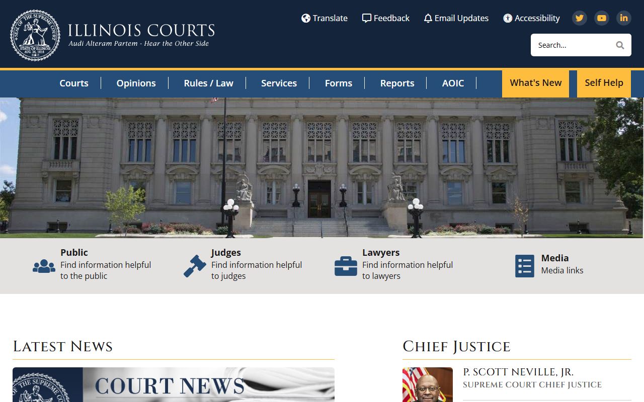 Illinois Courts homepage covering the McHenry County Circuit Court and the Twenty-Second Judicial Circuit