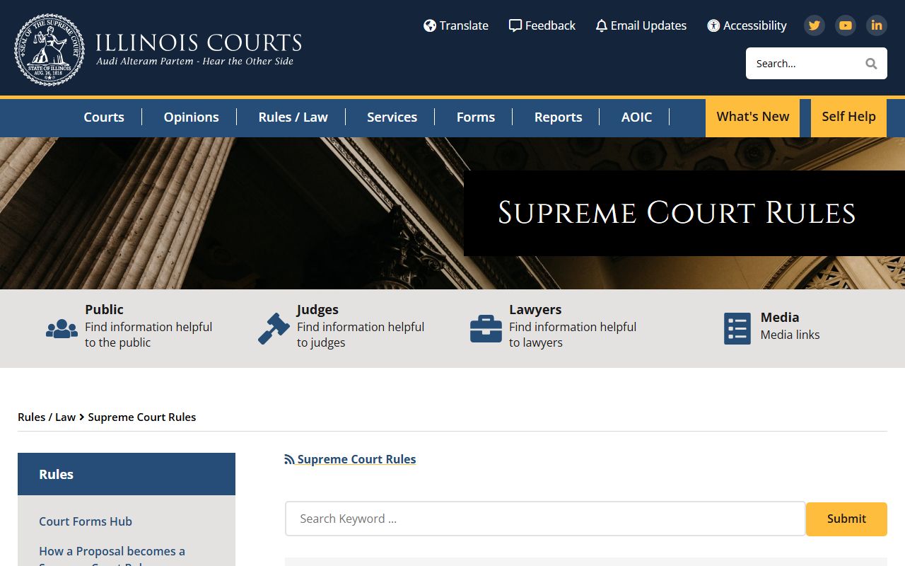 Illinois Supreme Court Rules page used for McHenry County Circuit Court appeals