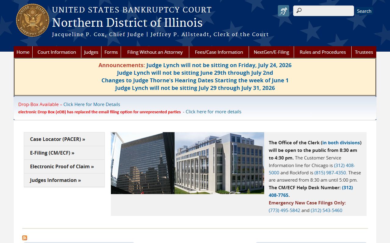 U.S. Bankruptcy Court Northern District of Illinois for federal cases beyond McHenry County Circuit Court records