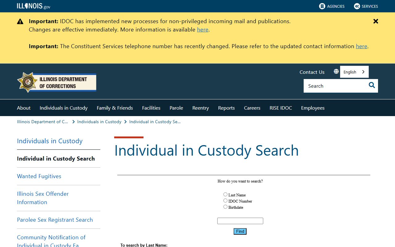 McHenry County inmate records Illinois Department of Corrections search