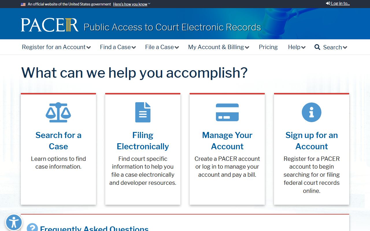 PACER federal court records system for McHenry County probate records context